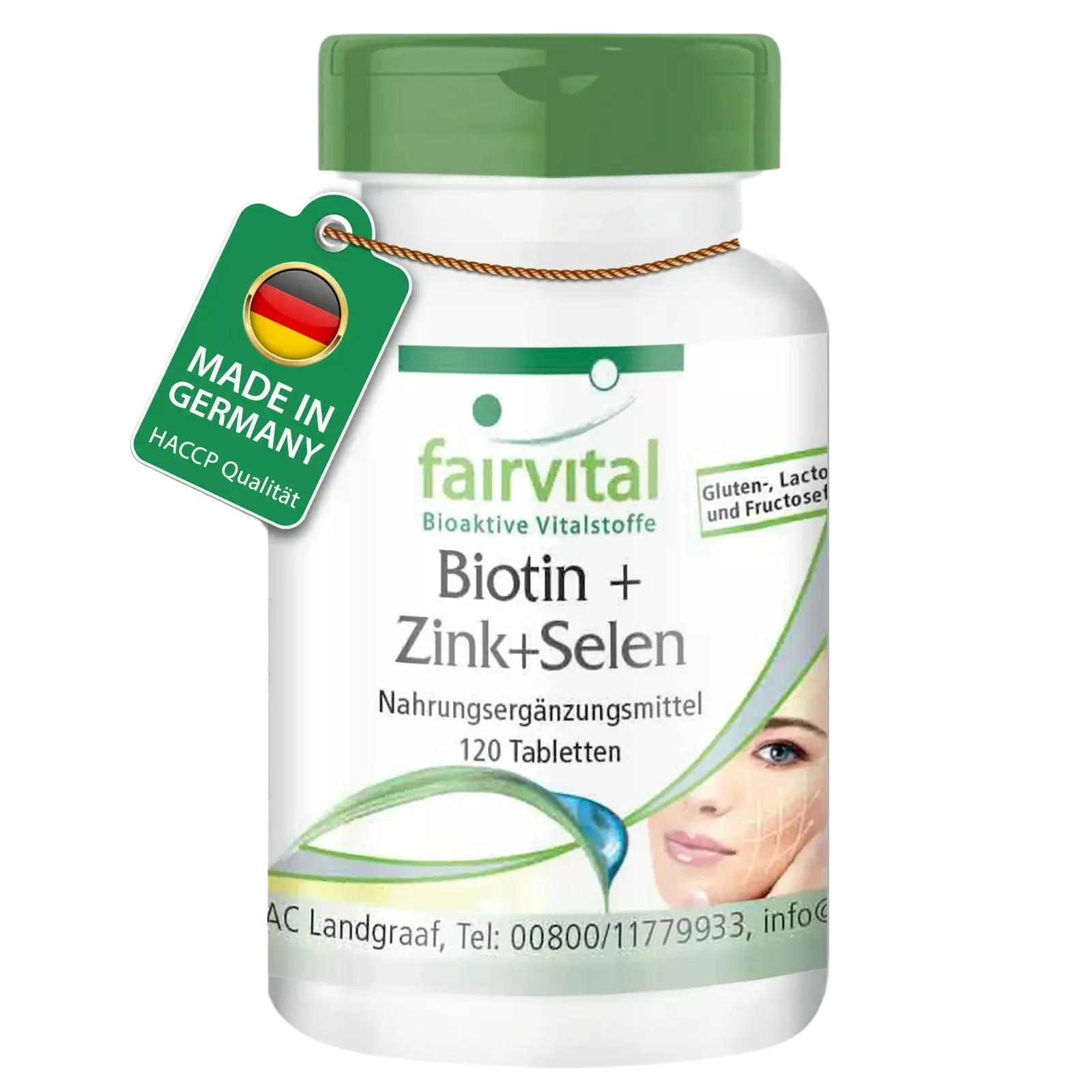 Biotin + Cink + Selen tablete, a 120 tbl - Fairvital Tablete za kosu, kožu i nokte - biotin+selen+cink