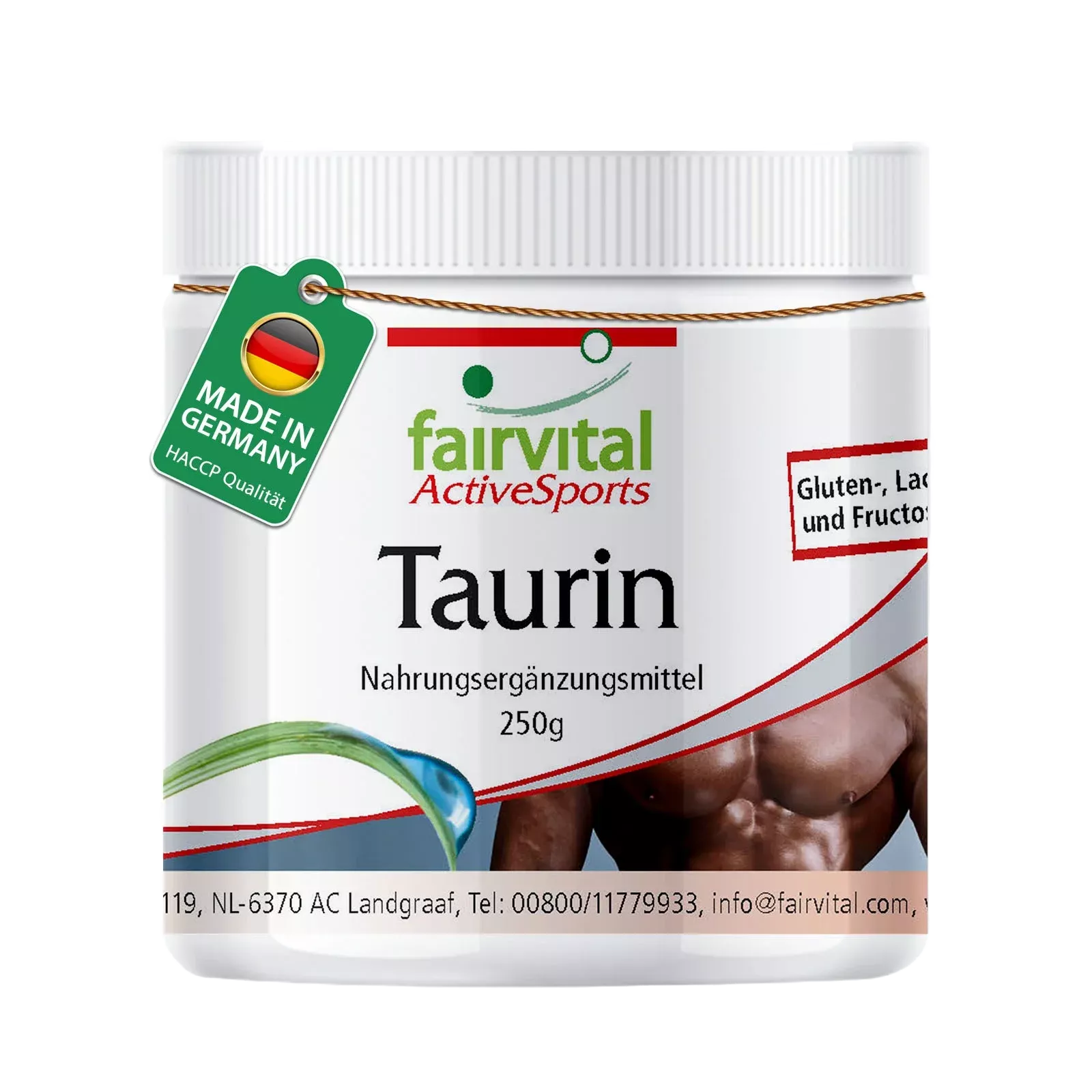 Taurin 250 g prah + B1 + B5 (za energiju, pamćenje, sportaše), a 250 g - Fairvital Taurin u prahu